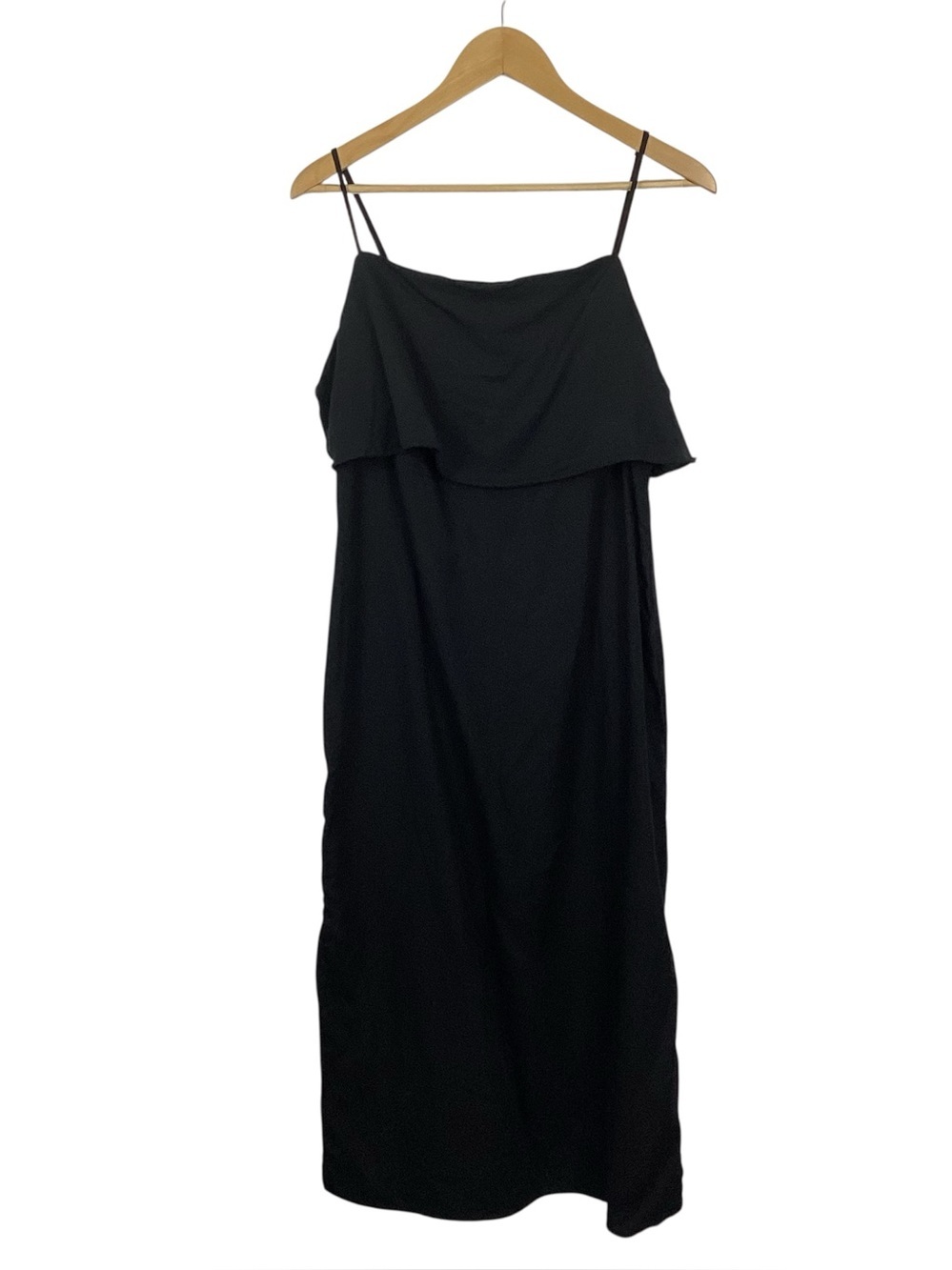 By Anthropologie Linen Blend Black Dress Size 14